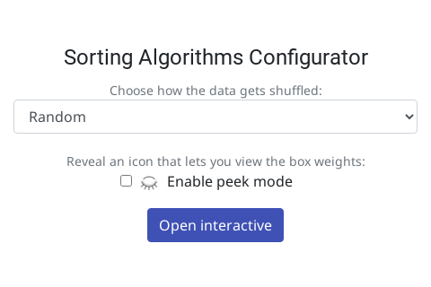 Thumbnail of Sorting Algorithms Configurator interactive